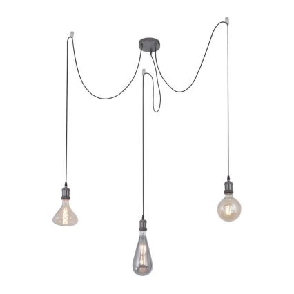 Leuchten Direkt 13571-18 - Candeeiro suspenso DIY 3xE27/60W/230V aranha preto