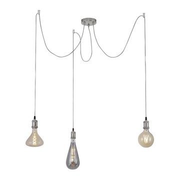 Leuchten Direkt 13571-55 - Candeeiro suspenso DIY 3xE27/60W/230V aranha cromado mate