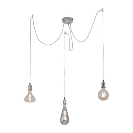 Leuchten Direkt 13571-55 - Candeeiro suspenso DIY 3xE27/60W/230V aranha cromado mate