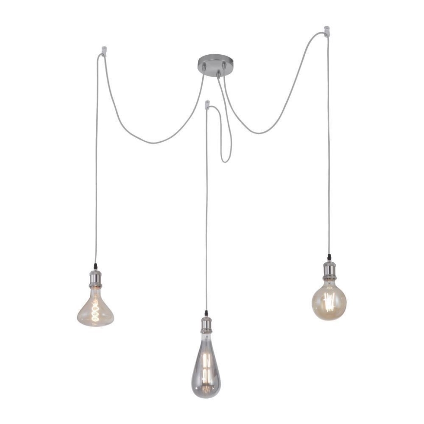 Leuchten Direkt 13571-55 - Candeeiro suspenso DIY 3xE27/60W/230V aranha cromado mate