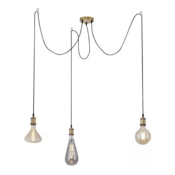 Leuchten Direkt 13571-60 - Candeeiro suspenso DIY 3xE27/60W/230V aranha latão