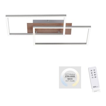 Leuchten Direkt 14018-78 - Candeeiro de teto LED com regulação IVEN 2xLED/15W/230V carvalho + comando