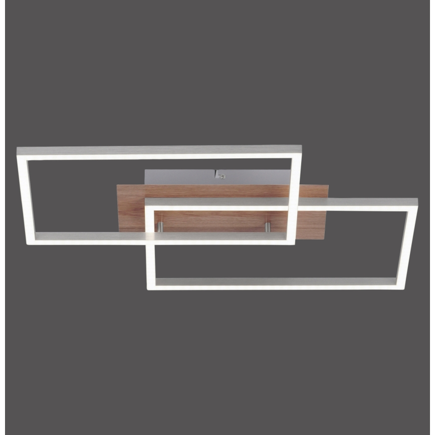 Leuchten Direkt 14018-78 - Candeeiro de teto LED com regulação IVEN 2xLED/15W/230V carvalho + comando