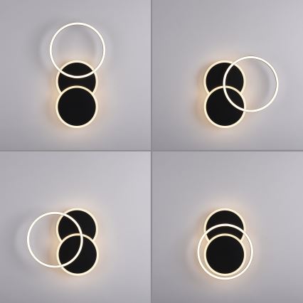 Leuchten Direkt 14116-18 - Iluminação de teto LED SEVENT LED/25,5W/230V preto