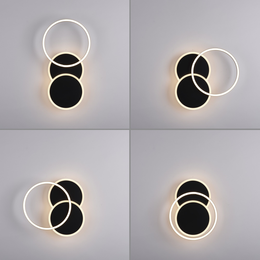 Leuchten Direkt 14116-18 - Iluminação de teto LED SEVENT LED/25,5W/230V preto