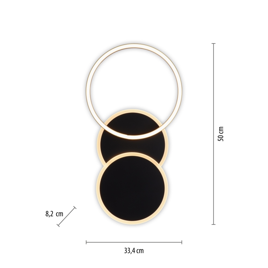 Leuchten Direkt 14116-18 - Iluminação de teto LED SEVENT LED/25,5W/230V preto