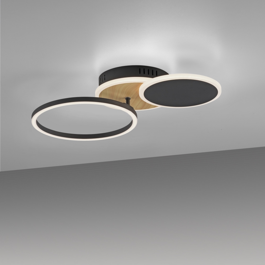 Leuchten Direkt 14116-78 - Iluminação de teto LED SEVENT LED/25,5W/230V preto/castanho