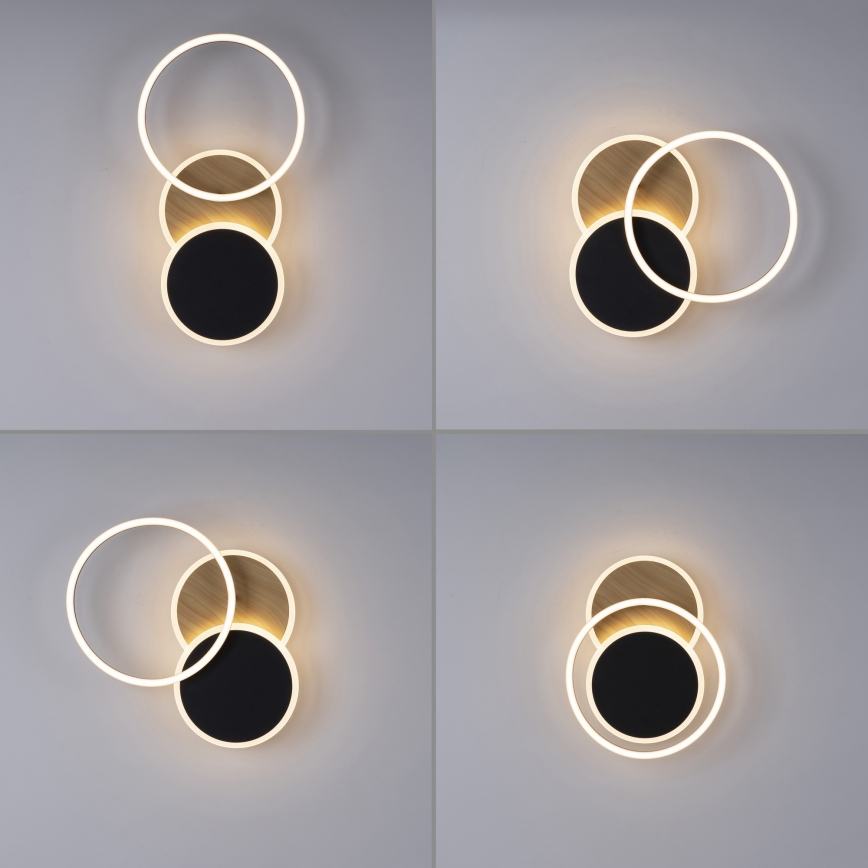 Leuchten Direkt 14116-78 - Iluminação de teto LED SEVENT LED/25,5W/230V preto/castanho