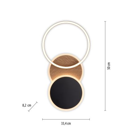 Leuchten Direkt 14116-78 - Iluminação de teto LED SEVENT LED/25,5W/230V preto/castanho