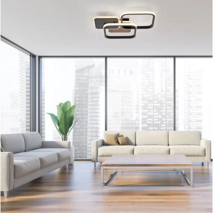 Leuchten Direkt 14117-78 - Iluminação de teto LED SEVENT LED/36W/230V preto/castanho