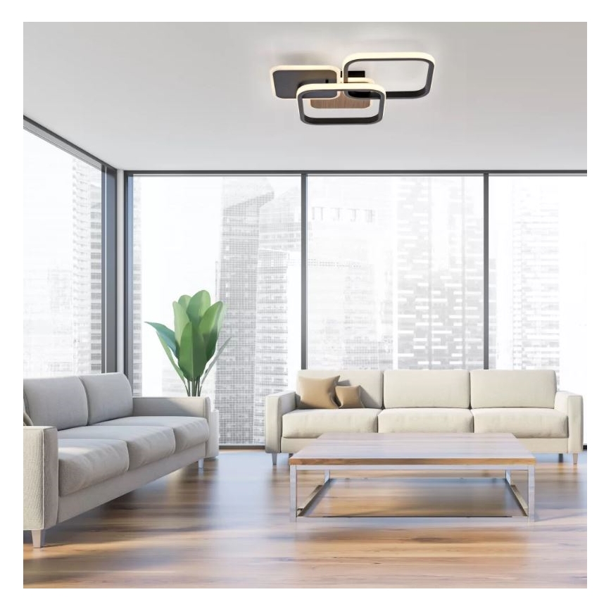 Leuchten Direkt 14117-78 - Iluminação de teto LED SEVENT LED/36W/230V preto/castanho