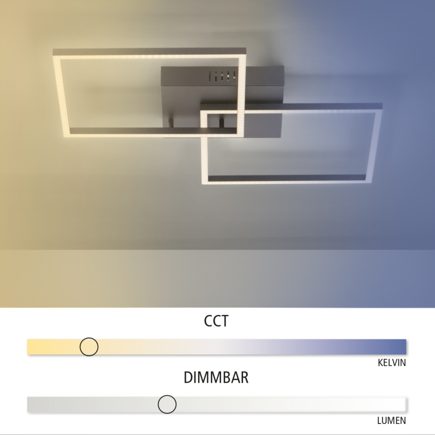 Leuchten Direkt 14141-18 - Iluminação de teto LED com regulação IVEN 2xLED/13,5W/230V + controlo remoto