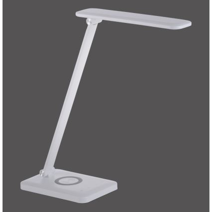 Leuchten Direkt 14415-16 - Candeeiro de mesa táctil LED com regulação e carregamento sem fios FLORENTINA LED/5W/230V 3000-5000K branco + USB