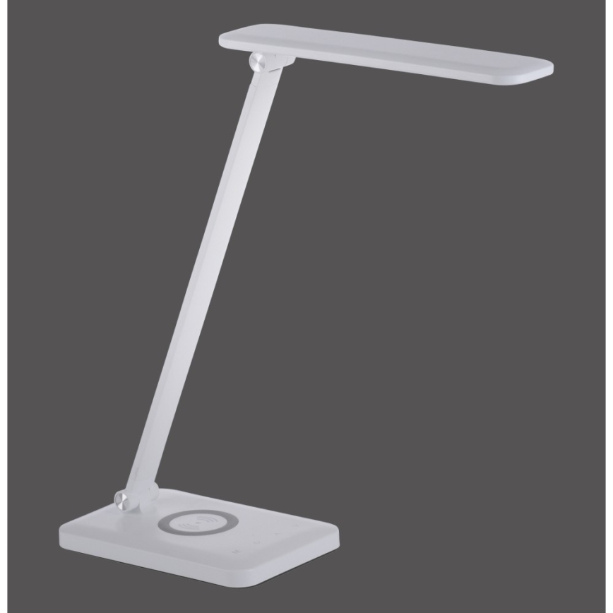 Leuchten Direkt 14415-16 - Candeeiro de mesa táctil LED com regulação e carregamento sem fios FLORENTINA LED/5W/230V 3000-5000K branco + USB