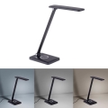 Leuchten Direkt 14415-16 - Candeeiro de mesa tácil LED com regulação e carregamento sem fios FLORENTINA LED/5W/230V 3000-5000K preto + USB