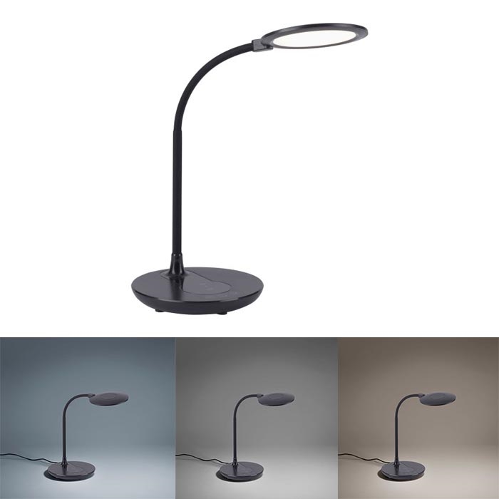 Leuchten Direkt 14416-18 - Candeeiro de mesa táctil LED com regulação e carregamento sem fios ASTRID LED/5W/230V 3000/4000/5500K + USB