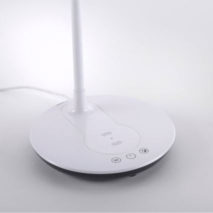 Leuchten Direkt 14416-18- Candeeiro de mesa táctil LED com regulação e carregamento sem fios ASTRID LED/5W/230V 3000/4000/5500K + USB