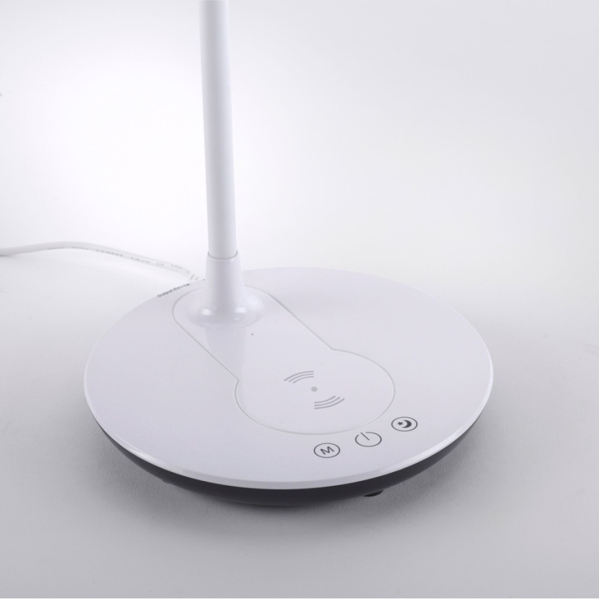 Leuchten Direkt 14416-18- Candeeiro de mesa táctil LED com regulação e carregamento sem fios ASTRID LED/5W/230V 3000/4000/5500K + USB
