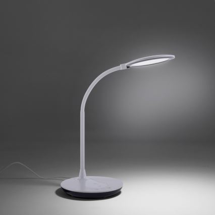 Leuchten Direkt 14416-18- Candeeiro de mesa táctil LED com regulação e carregamento sem fios ASTRID LED/5W/230V 3000/4000/5500K + USB