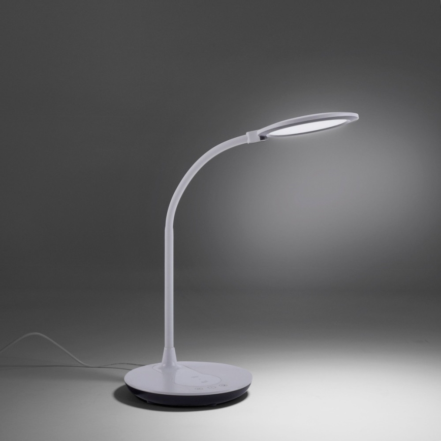 Leuchten Direkt 14416-18- Candeeiro de mesa táctil LED com regulação e carregamento sem fios ASTRID LED/5W/230V 3000/4000/5500K + USB