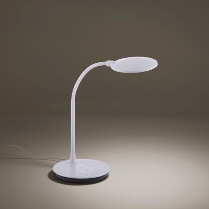 Leuchten Direkt 14416-18- Candeeiro de mesa táctil LED com regulação e carregamento sem fios ASTRID LED/5W/230V 3000/4000/5500K + USB