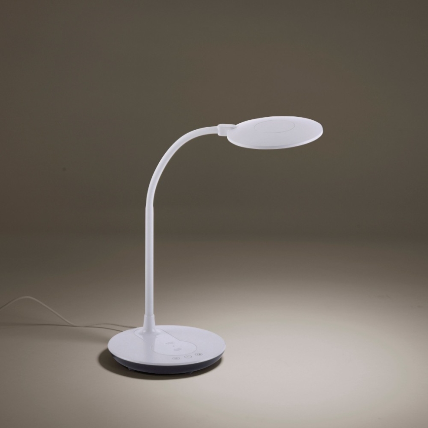 Leuchten Direkt 14416-18- Candeeiro de mesa táctil LED com regulação e carregamento sem fios ASTRID LED/5W/230V 3000/4000/5500K + USB