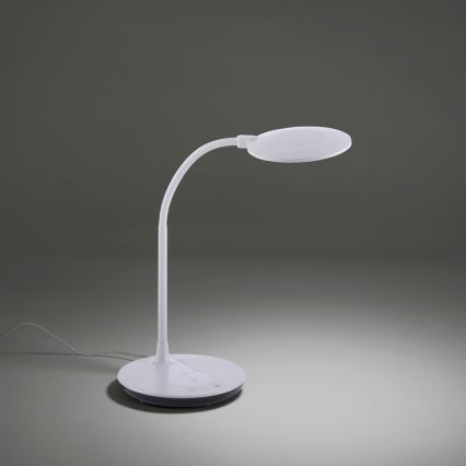 Leuchten Direkt 14416-18- Candeeiro de mesa táctil LED com regulação e carregamento sem fios ASTRID LED/5W/230V 3000/4000/5500K + USB