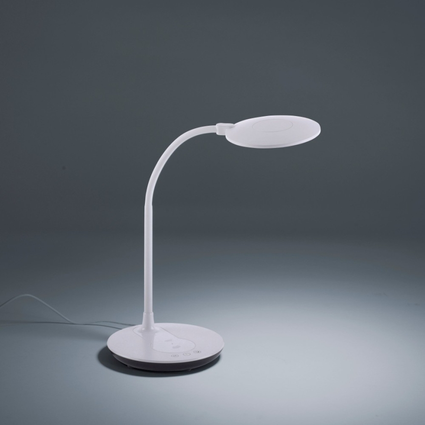 Leuchten Direkt 14416-18- Candeeiro de mesa táctil LED com regulação e carregamento sem fios ASTRID LED/5W/230V 3000/4000/5500K + USB
