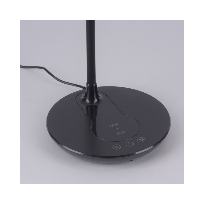 Leuchten Direkt 14416-18 - Candeeiro de mesa táctil LED com regulação e carregamento sem fios ASTRID LED/5W/230V 3000/4000/5500K + USB