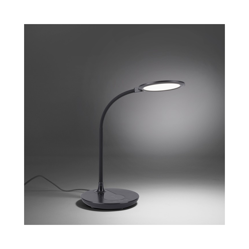 Leuchten Direkt 14416-18 - Candeeiro de mesa táctil LED com regulação e carregamento sem fios ASTRID LED/5W/230V 3000/4000/5500K + USB
