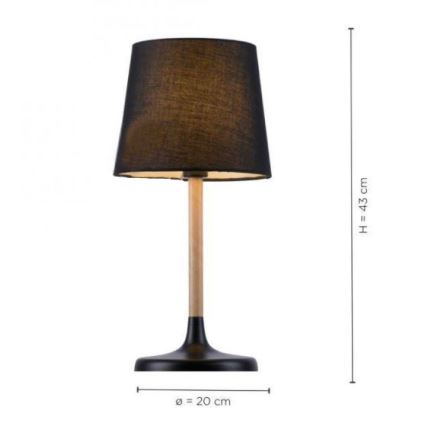 Leuchten Direkt 14423-18 - Candeeiro de mesa NIMA 1xE14/40W/230V preto