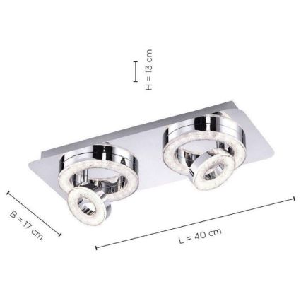 Leuchten Direkt 14521-17 - Iluminação de teto LED TIM 2xLED/2,8W/230V + 2xLED/3,1W