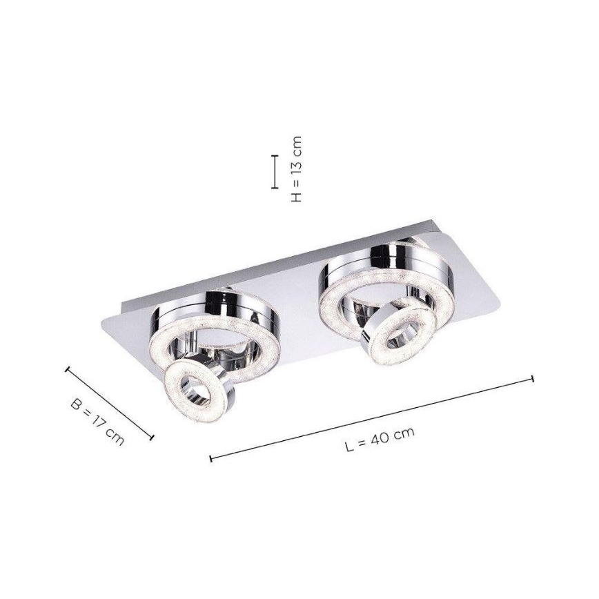 Leuchten Direkt 14521-17 - Iluminação de teto LED TIM 2xLED/2,8W/230V + 2xLED/3,1W