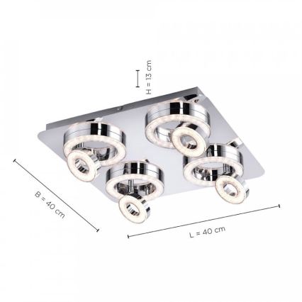 Leuchten Direkt 14522-17 - Foco LED TIM 4xLED/2,8W/230V + 4xLED/3,1W