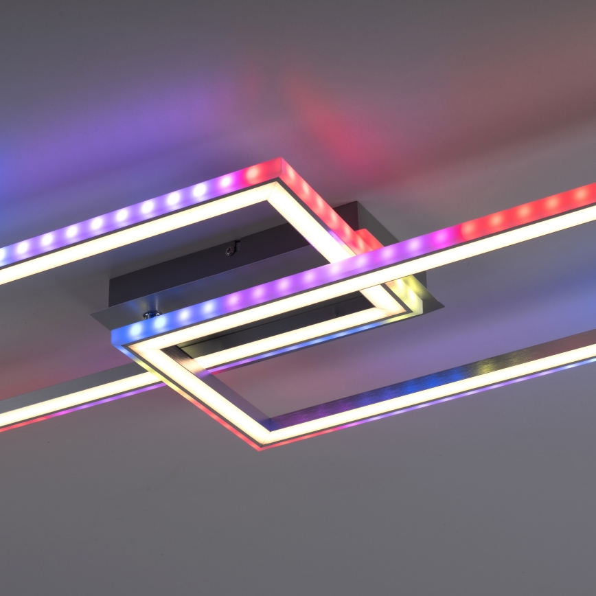 Leuchten Direkt 14635-55 - Iluminação de teto LED RGB com regulação FELIX LED/34,5W/230V + controlo remoto