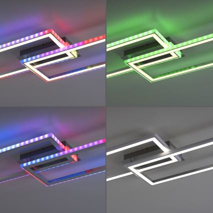 Leuchten Direkt 14635-55 - Iluminação de teto LED RGB com regulação FELIX LED/34,5W/230V + controlo remoto