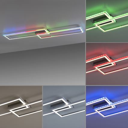 Leuchten Direkt 14635-55 - Iluminação de teto LED RGB com regulação FELIX LED/34,5W/230V + controlo remoto