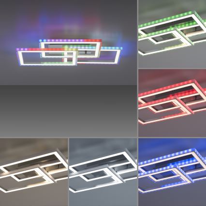 Leuchten Direkt 14636-55 - Iluminação de teto LED RGB com regulação FELIX LED/35W/230V + controlo remoto
