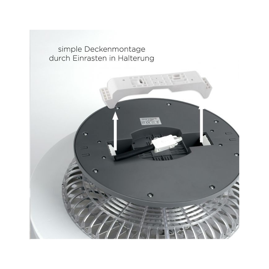 Leuchten Direkt 14645-55 - Iluminação LED com ventoinha LEONARD LED/27W/230V