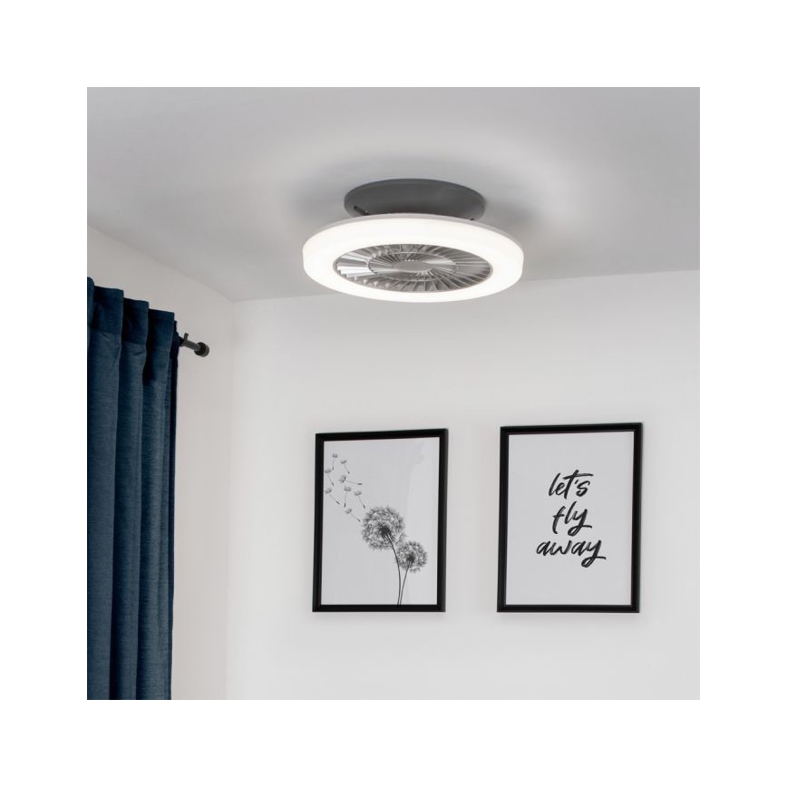 Leuchten Direkt 14645-55 - Iluminação LED com ventoinha LEONARD LED/27W/230V