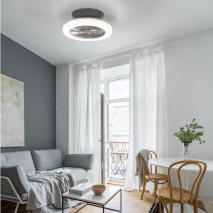 Leuchten Direkt 14645-55 - Iluminação LED com ventoinha LEONARD LED/27W/230V