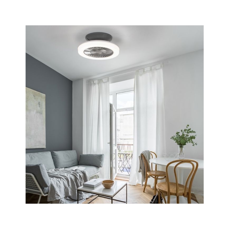 Leuchten Direkt 14645-55 - Iluminação LED com ventoinha LEONARD LED/27W/230V