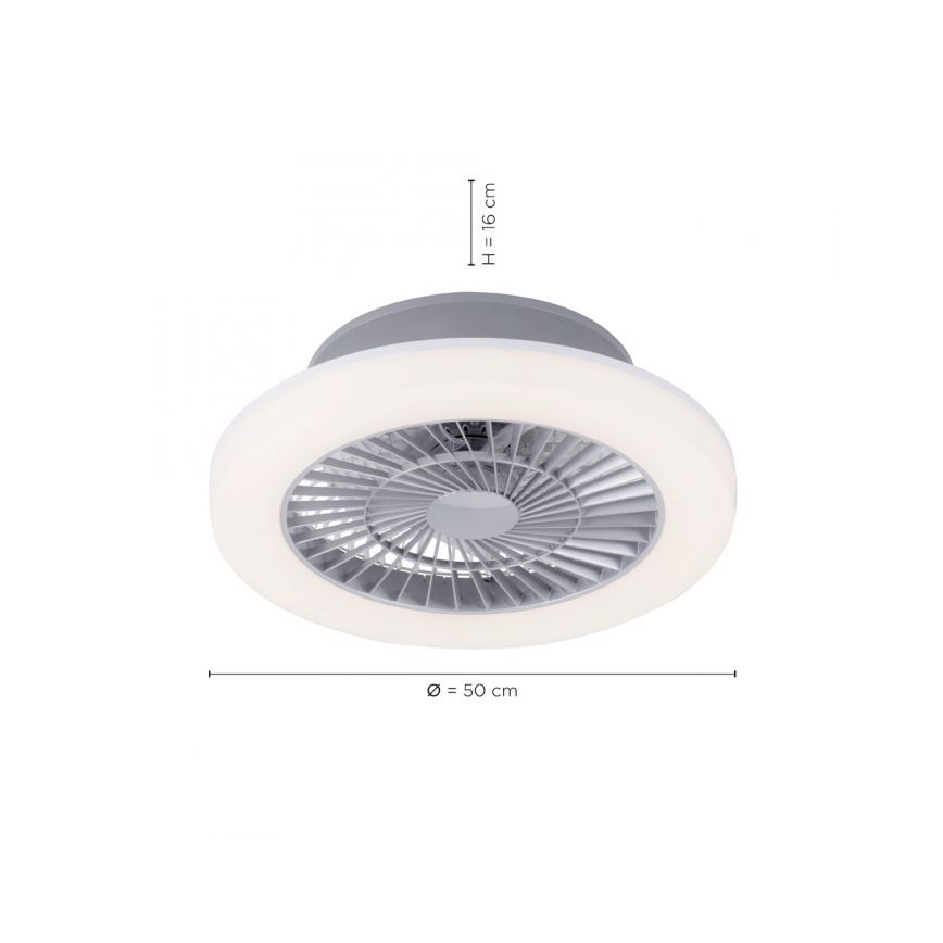 Leuchten Direkt 14645-55 - Iluminação LED com ventoinha LEONARD LED/27W/230V