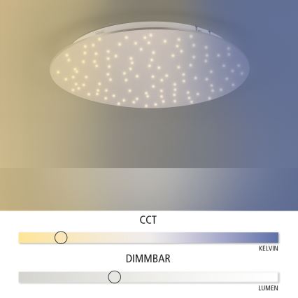 Leuchten Direkt 14673-55 - Luz de teto fosca LED SPARKLE LED/18W/230V + controlo remoto