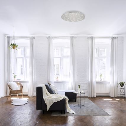 Leuchten Direkt 14673-55 - Luz de teto fosca LED SPARKLE LED/18W/230V + controlo remoto