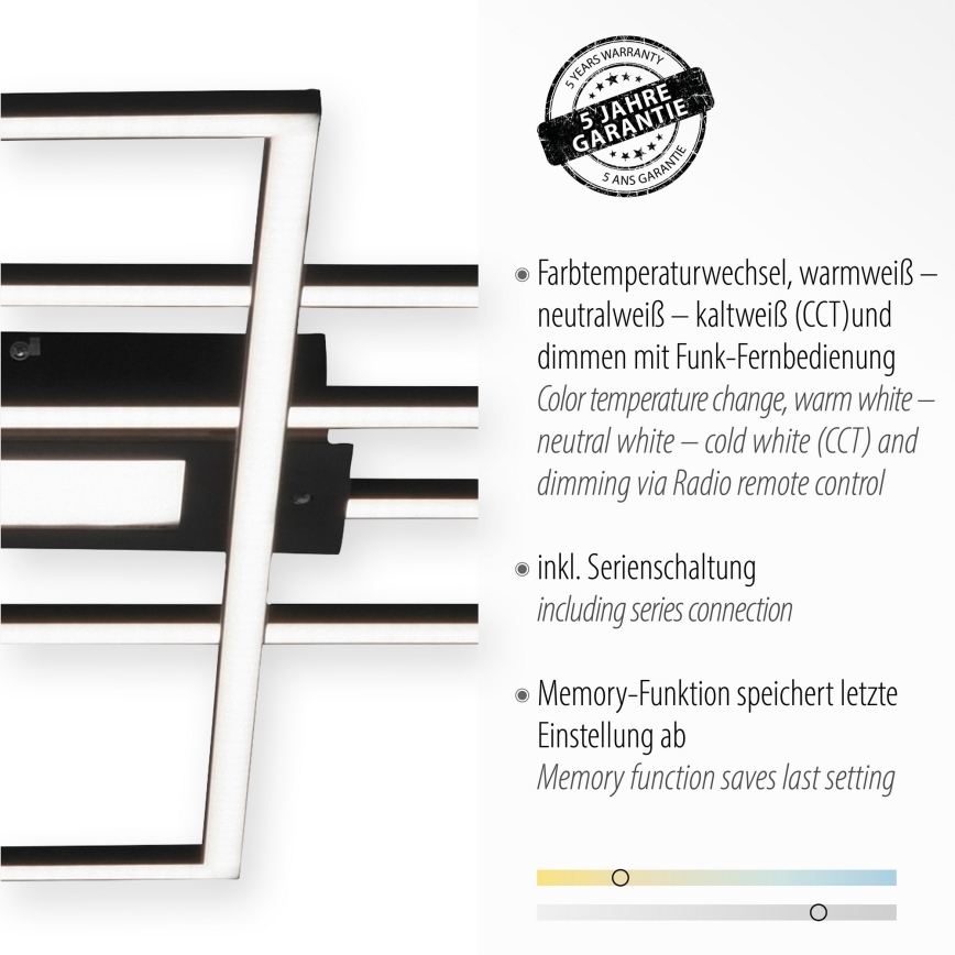Leuchten Direkt 14693-18 - Iluminação de teto LED com regulação ASMIN LED/48W/230V + controlo remoto