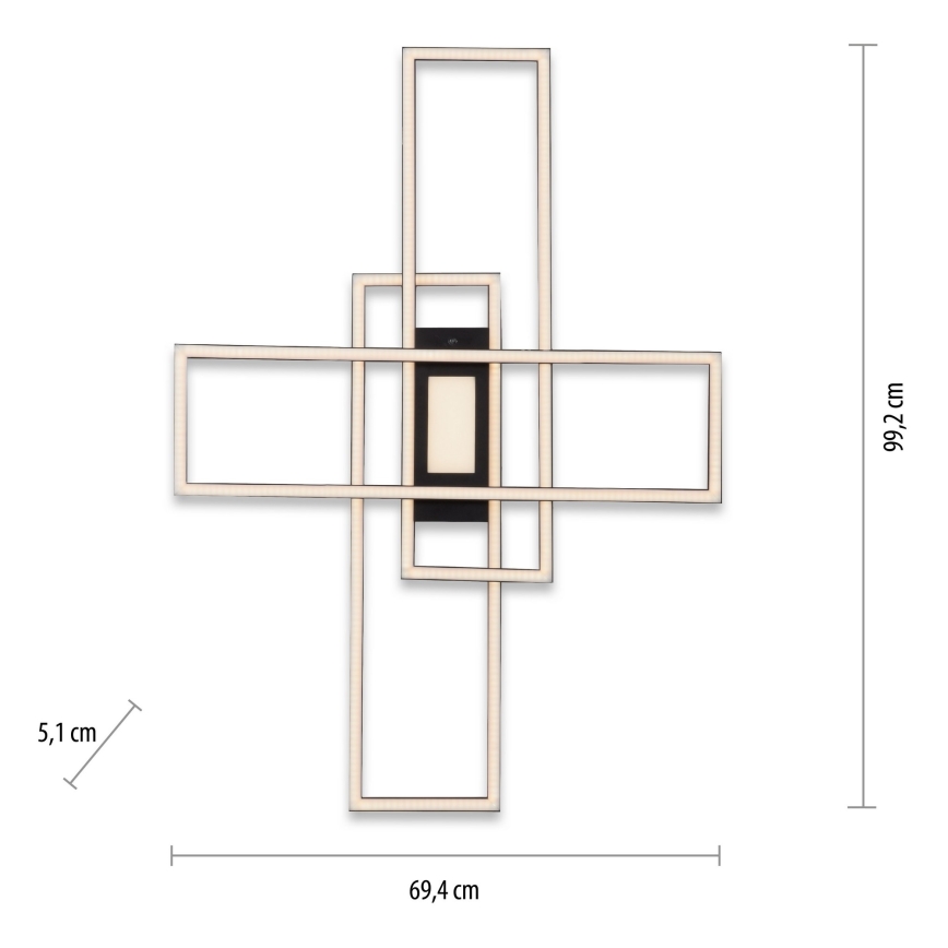 Leuchten Direkt 14693-18 - Iluminação de teto LED com regulação ASMIN LED/48W/230V + controlo remoto