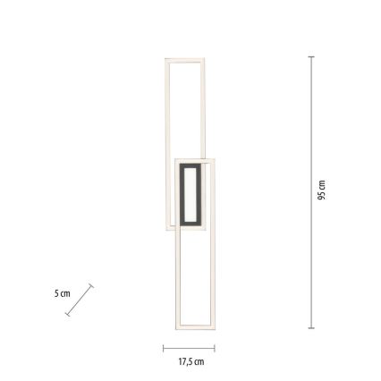 Leuchten Direkt 14696-18 - Candelabro integrado LED com regulação ASMIN LED/45W/230V
