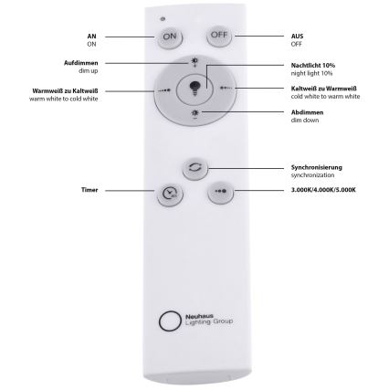 Leuchten Direkt 14755-21- Iluminação de teto LED com regulação FLAT LED/28W/230V 2700-5000K + controlo remoto