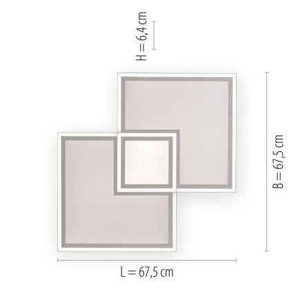 Leuchten Direkt 14855-16- Iluminação de teto LED com regulação EDGING LED/51W/230V 2700-5000K + controlo remoto